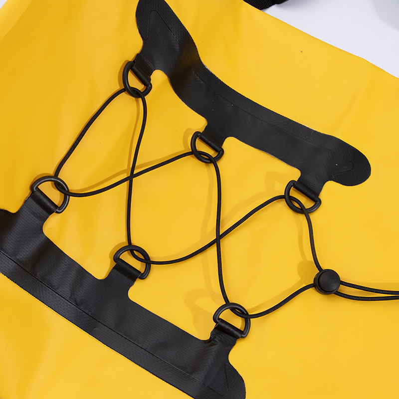 Водоустойчива раница за туризъм с шнур за затваряне, PVC материал, капацитет 15 л, подходяща за походи, къмпинг и колоездене