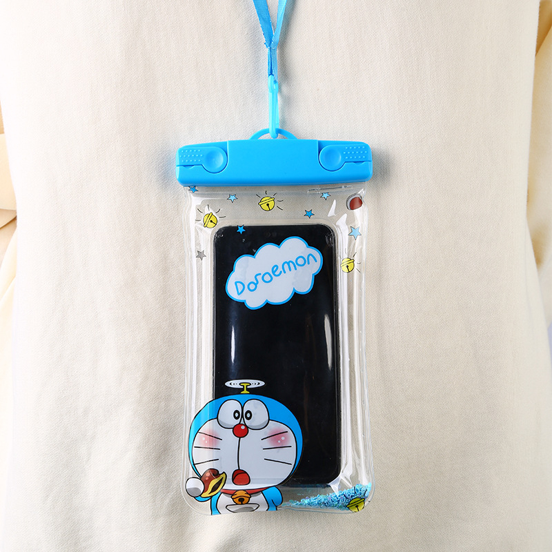 Водоустойчива чанта за мобилен телефон с плаваща надуваема функция – карикатурен прозрачен калъф, флорална шарка, PVC материал