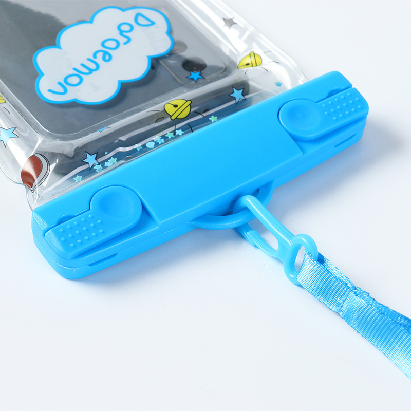 Водоустойчива чанта за мобилен телефон с плаваща надуваема функция – карикатурен прозрачен калъф, флорална шарка, PVC материал