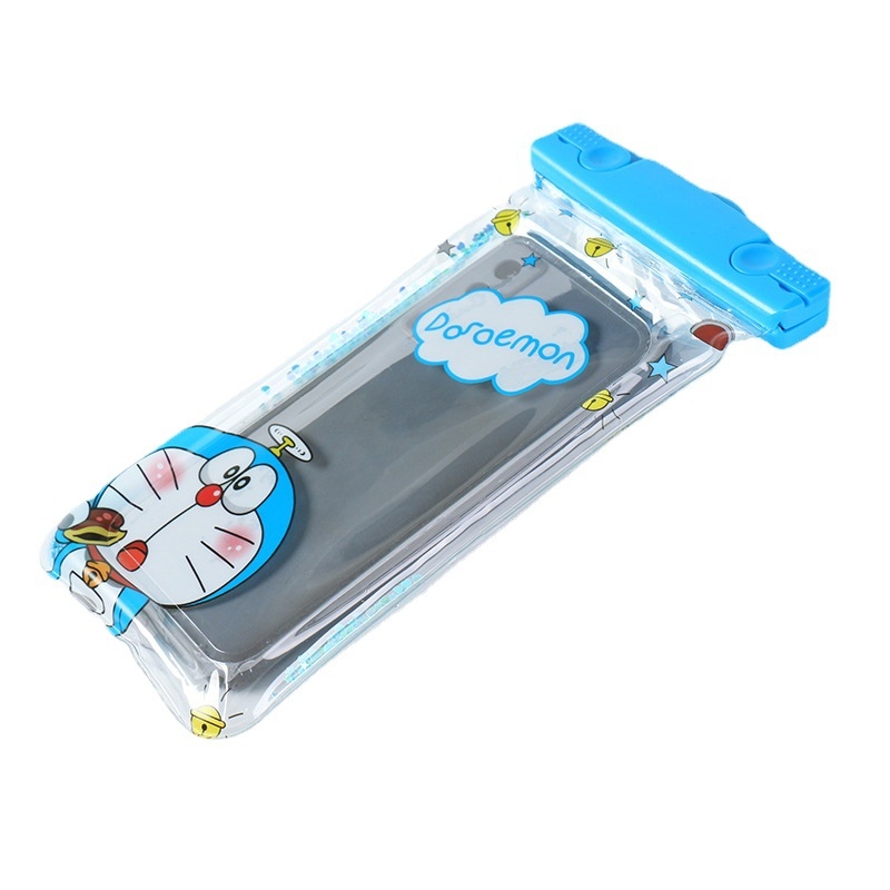 Водоустойчива чанта за мобилен телефон с плаваща надуваема функция – карикатурен прозрачен калъф, флорална шарка, PVC материал