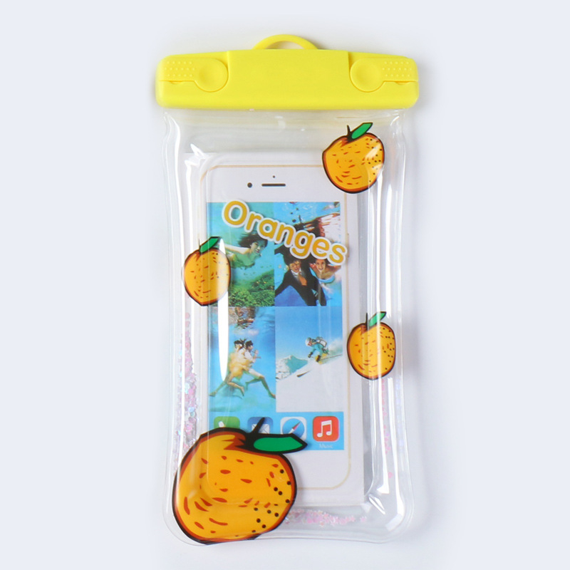 Водоустойчива чанта за мобилен телефон с плаваща надуваема функция – карикатурен прозрачен калъф, флорална шарка, PVC материал