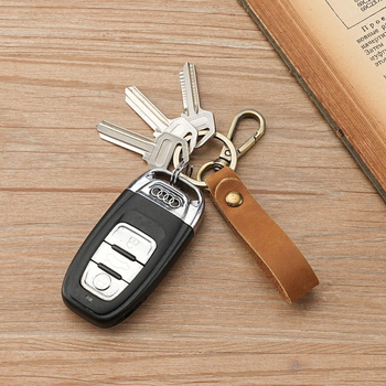 Taštička na kľúče z pravej kože, prvá vrstva hovädzej kože, retro štýl