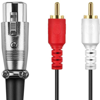 Cablu adaptor: 2 RCA la XLR (masculin/feminin); nucleu CCA; conductoare din cupru — Cute Way YR-L-41-150