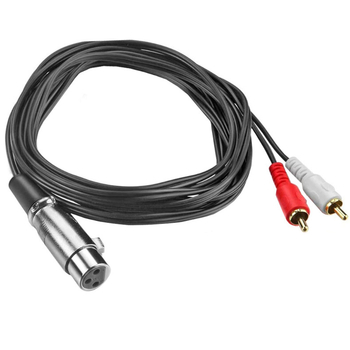 Cablu adaptor: 2 RCA la XLR (masculin/feminin); nucleu CCA; conductoare din cupru — Cute Way YR-L-41-150