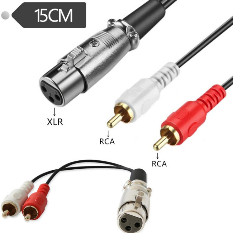 Cablu adaptor: 2 RCA la XLR (masculin/feminin); nucleu CCA; conductoare din cupru — Cute Way YR-L-41-150