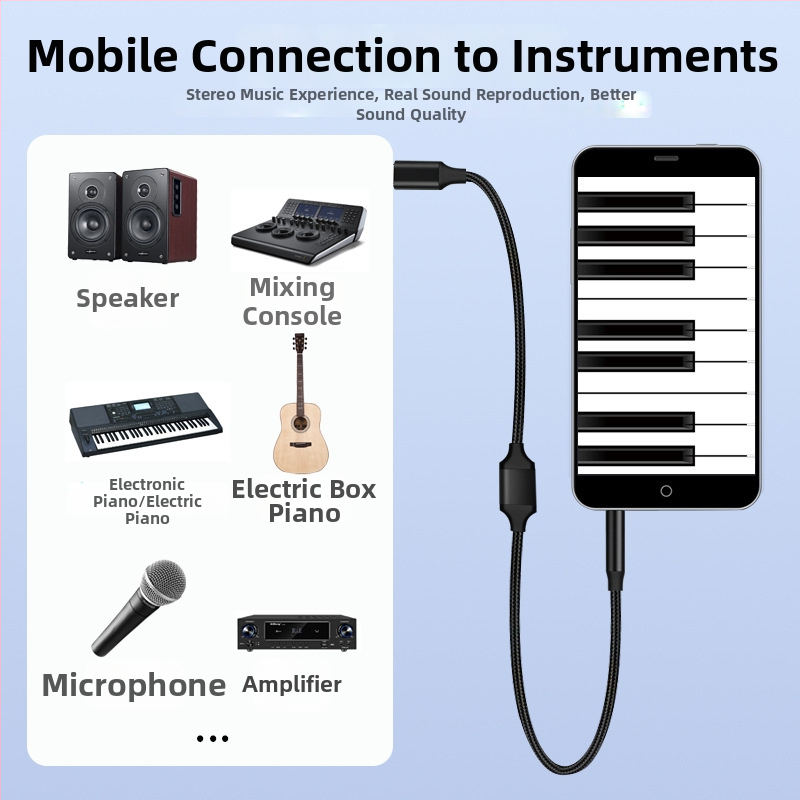 Digital Fox zvukový záznamový kábel, dvojhlavý, 3,5 mm samčie–samčie a USB Type-C obojsmerný konektor