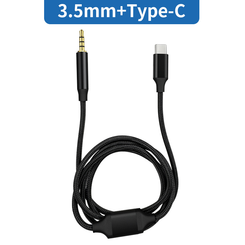 Digital Fox zvukový záznamový kábel, dvojhlavý, 3,5 mm samčie–samčie a USB Type-C obojsmerný konektor