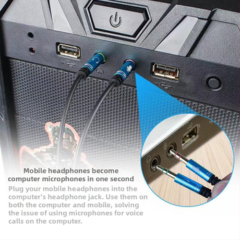 Audio kábel 2-v-1, model M4, pozlátený, meďový vodič, pre digitálne zariadenia