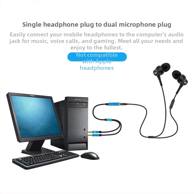 Audio kábel 2-v-1, model M4, pozlátený, meďový vodič, pre digitálne zariadenia