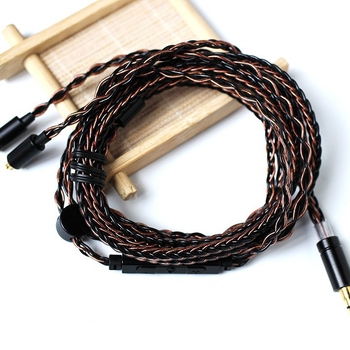 8-žilni MMCX kabel za slušalice s mikrofonom, regulacija glasnoće, DIY kabel za nadogradnju slušalica, 3,5 mm / Type-C priključci