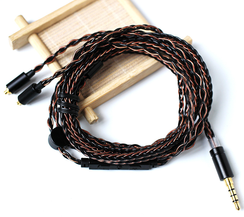 8-žilni MMCX kabel za slušalice s mikrofonom, regulacija glasnoće, DIY kabel za nadogradnju slušalica, 3,5 mm / Type-C priključci