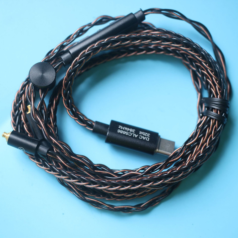 8-žilni MMCX kabel za slušalice s mikrofonom, regulacija glasnoće, DIY kabel za nadogradnju slušalica, 3,5 mm / Type-C priključci