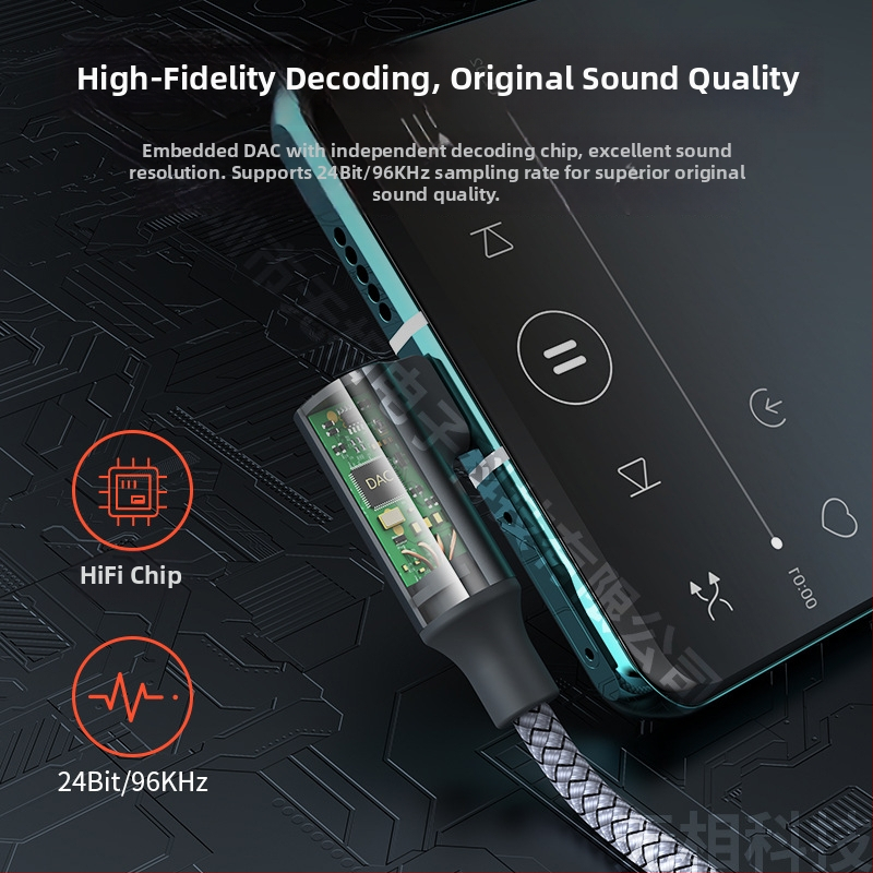 Uholový Type-C adaptér pre slúchadká, 3,5 mm audio a nabíjanie, 2 v 1 konvertor zvuku