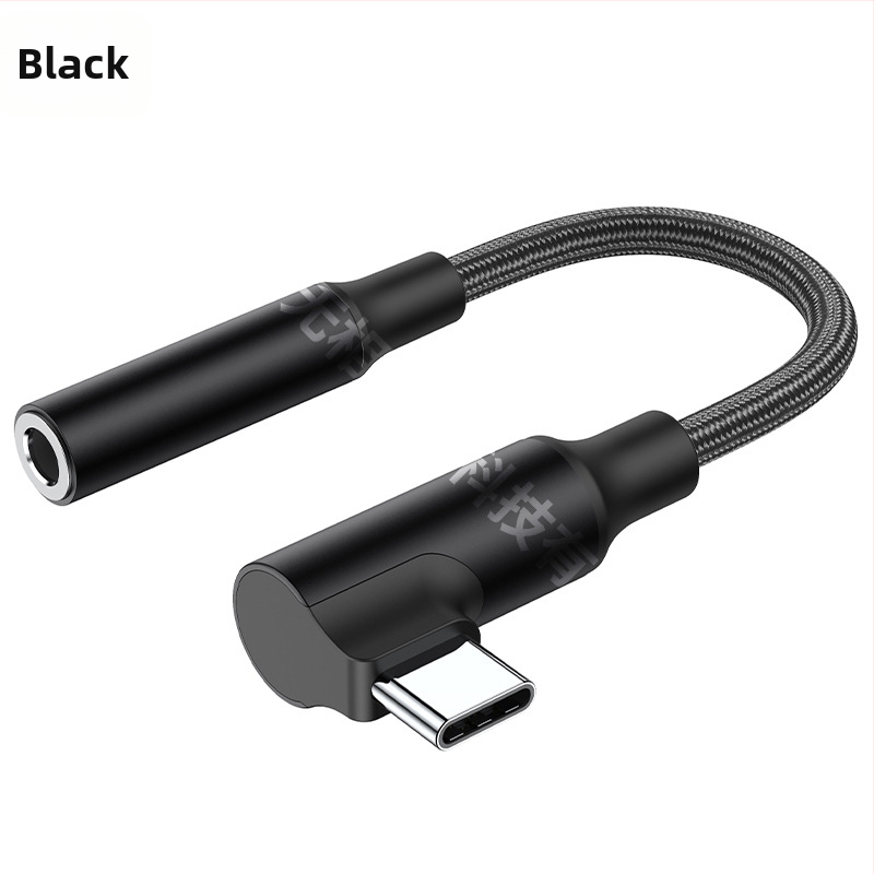 Uholový Type-C adaptér pre slúchadká, 3,5 mm audio a nabíjanie, 2 v 1 konvertor zvuku