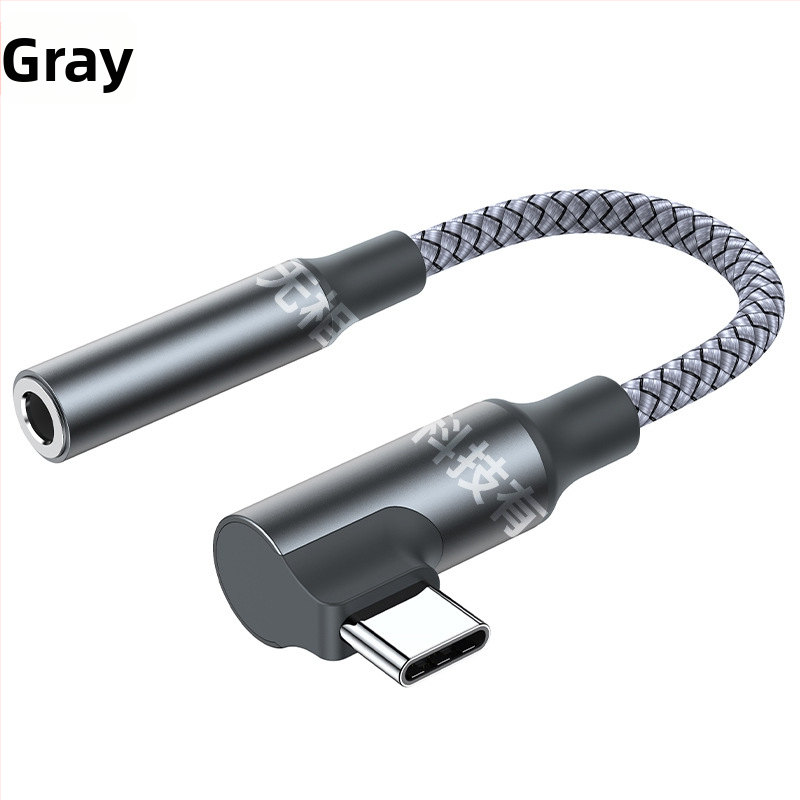 Uholový Type-C adaptér pre slúchadká, 3,5 mm audio a nabíjanie, 2 v 1 konvertor zvuku