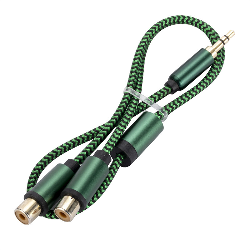 Audio kabel 3,5 mm na 2x RCA, za pojačalo i zvučnike, s pozlaćenim bakrenim vodičima