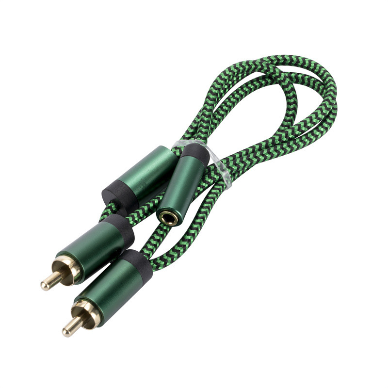 Audio kabel 3,5 mm na 2x RCA, za pojačalo i zvučnike, s pozlaćenim bakrenim vodičima