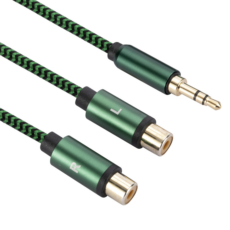 Audio kabel 3,5 mm na 2x RCA, za pojačalo i zvučnike, s pozlaćenim bakrenim vodičima