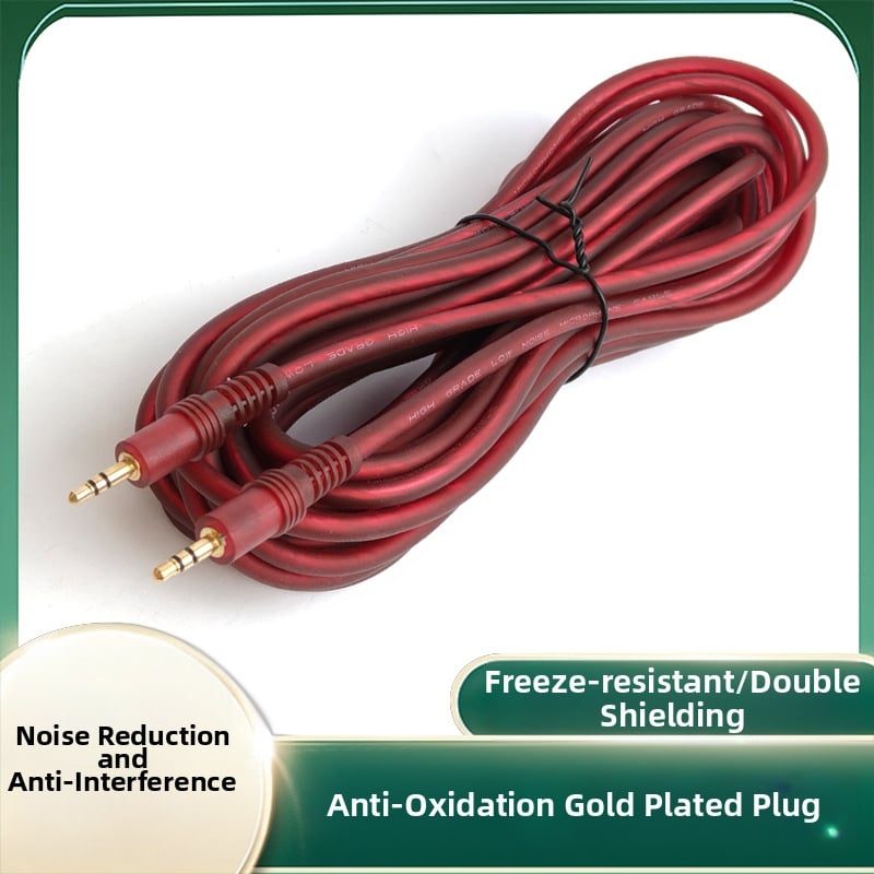 Cablul audio 6.35 mm la 3.5 mm, mufă bărbat-bărbat, cu contacte placate cu aur, conductori din cupru OFC, pentru mixer/amplificator și audio auto