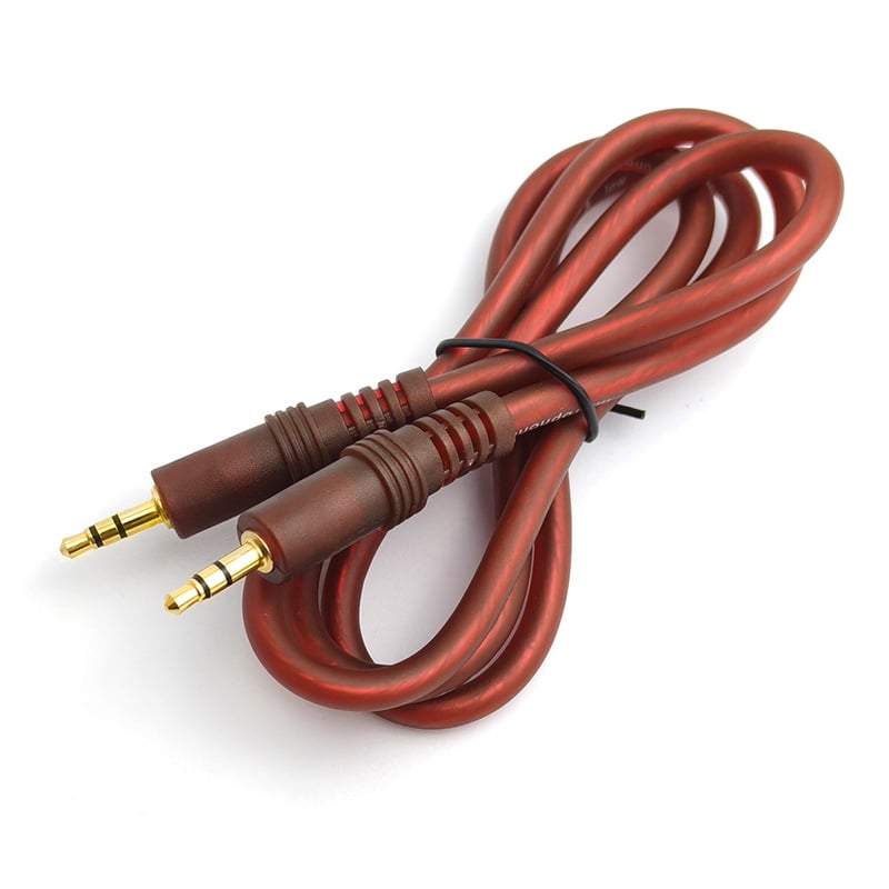 Cablul audio 6.35 mm la 3.5 mm, mufă bărbat-bărbat, cu contacte placate cu aur, conductori din cupru OFC, pentru mixer/amplificator și audio auto