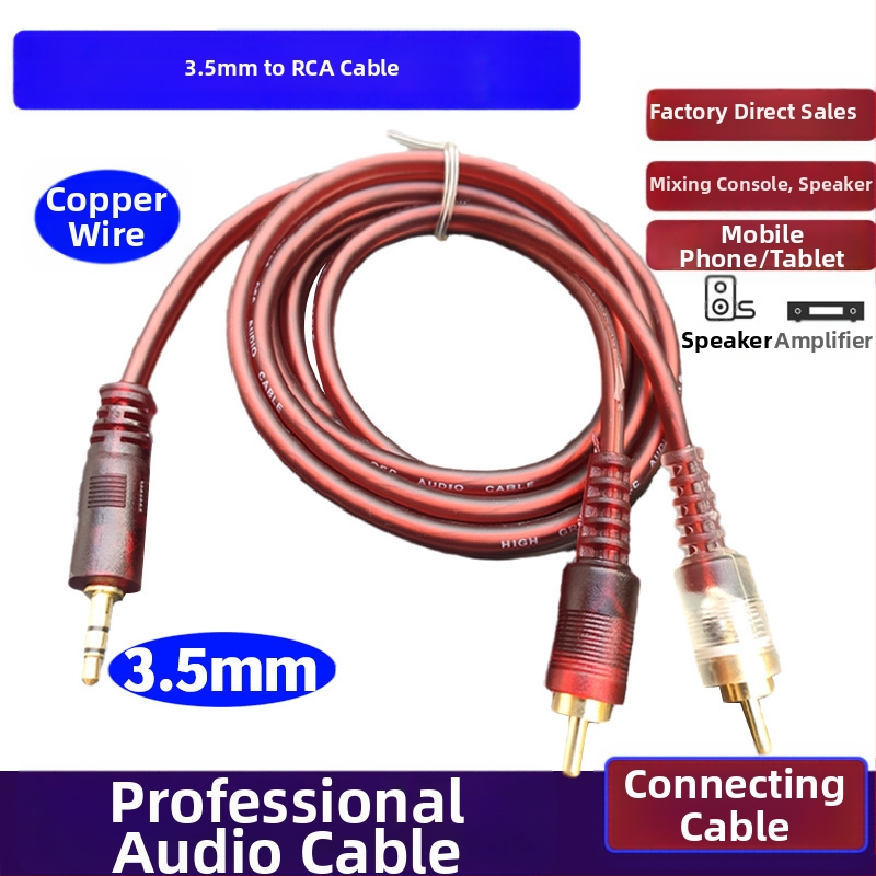 Type-C na dvojité RCA audio kábel pre Huawei a Xiaomi – pripojenie k zosilňovaču a reproduktorom (Type-C na dvojité RCA; jadro: CCA; vodič: bezoxidačný meď)