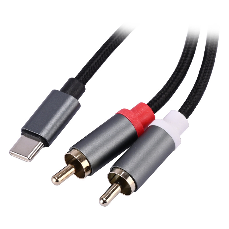 Type-C na dualni RCA audio kabel za Huawei i Xiaomi – spojite s pojačalom i zvučnicima (Type-C na dualni RCA; jezgro: CCA; vodič: bakar bez kisika)