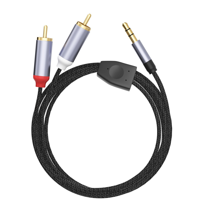 Type-C audio kabel za dvostruki RCA, 3,5 mm na dva RCA, bakreno srce, kućište od aluminijske legure, CE/FCC/ROHS, model HZ-SD-046