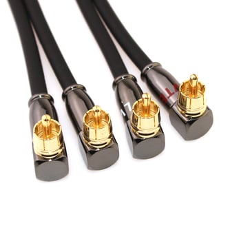 Kábel pre audio líniu so 2RCA konektormi, dvojitými Lotus hlavami, pozláteným povrchom a meďovým jadrom