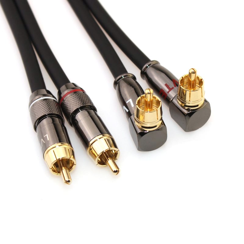 Kábel pre audio líniu so 2RCA konektormi, dvojitými Lotus hlavami, pozláteným povrchom a meďovým jadrom