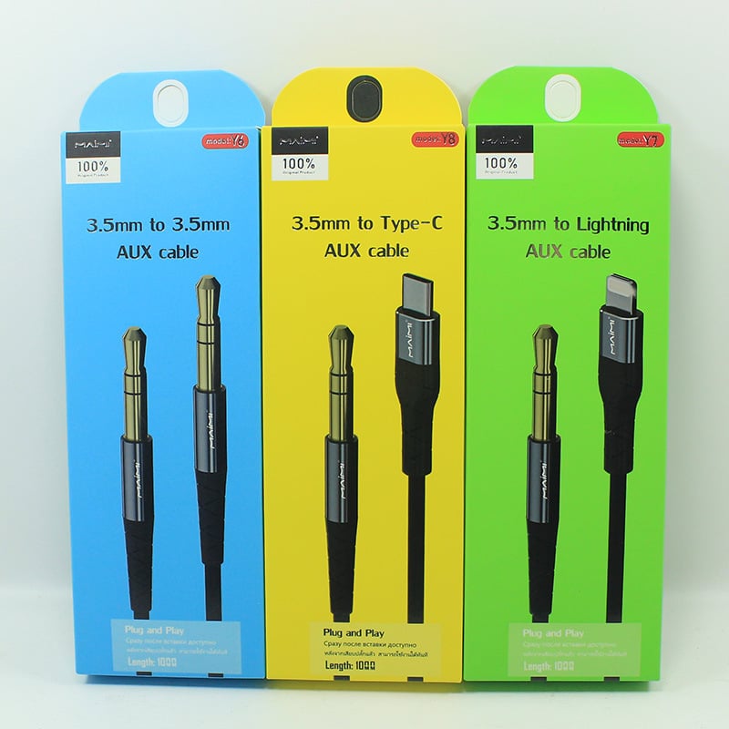 Kabel za auto audio za iPhone, AUX kabel, Type-C i 3.5 mm adapter, bakreni vodič s PET jezgrom