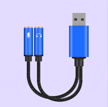 USB zvučna kartica s 3,5 mm adapterom za desktop i laptop – RXIX luoliang; zlatno premazivanje; jezgro: čista bakrena žica; težina 16 g (jezgro: čista bakrena žica)