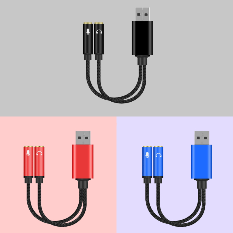 USB zvučna kartica s 3,5 mm adapterom za desktop i laptop – RXIX luoliang; zlatno premazivanje; jezgro: čista bakrena žica; težina 16 g (jezgro: čista bakrena žica)