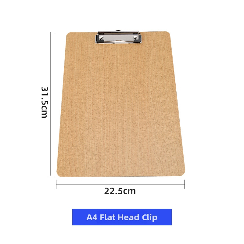 Drevený klipboard na dokumenty a testovacie papiere – materiál: drevo; typ: jednotný upínací klip; hrúbka platne: 180; veľkosť upnutia: 10 cm; vhodné formáty papiera: A4/A5