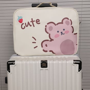 Τσάντα αποθήκευσης ταξιδιού σε κυβικό σχήμα, αδιάβροχο ύφασμα Oxford, με σχέδιο καρτούν, πολυχρηστικός οργανωτής για ρούχα, είδη περιποίησης και βρώμικα ρούχα