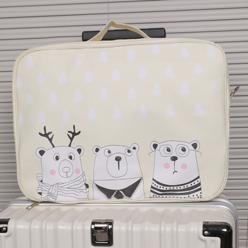 Τσάντα αποθήκευσης ταξιδιού σε κυβικό σχήμα, αδιάβροχο ύφασμα Oxford, με σχέδιο καρτούν, πολυχρηστικός οργανωτής για ρούχα, είδη περιποίησης και βρώμικα ρούχα