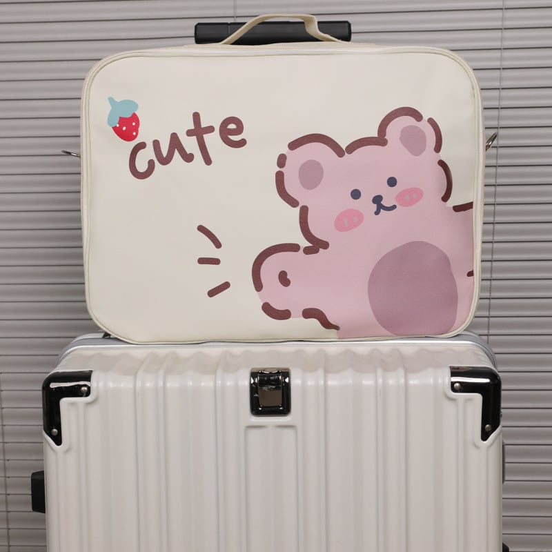 Τσάντα αποθήκευσης ταξιδιού σε κυβικό σχήμα, αδιάβροχο ύφασμα Oxford, με σχέδιο καρτούν, πολυχρηστικός οργανωτής για ρούχα, είδη περιποίησης και βρώμικα ρούχα