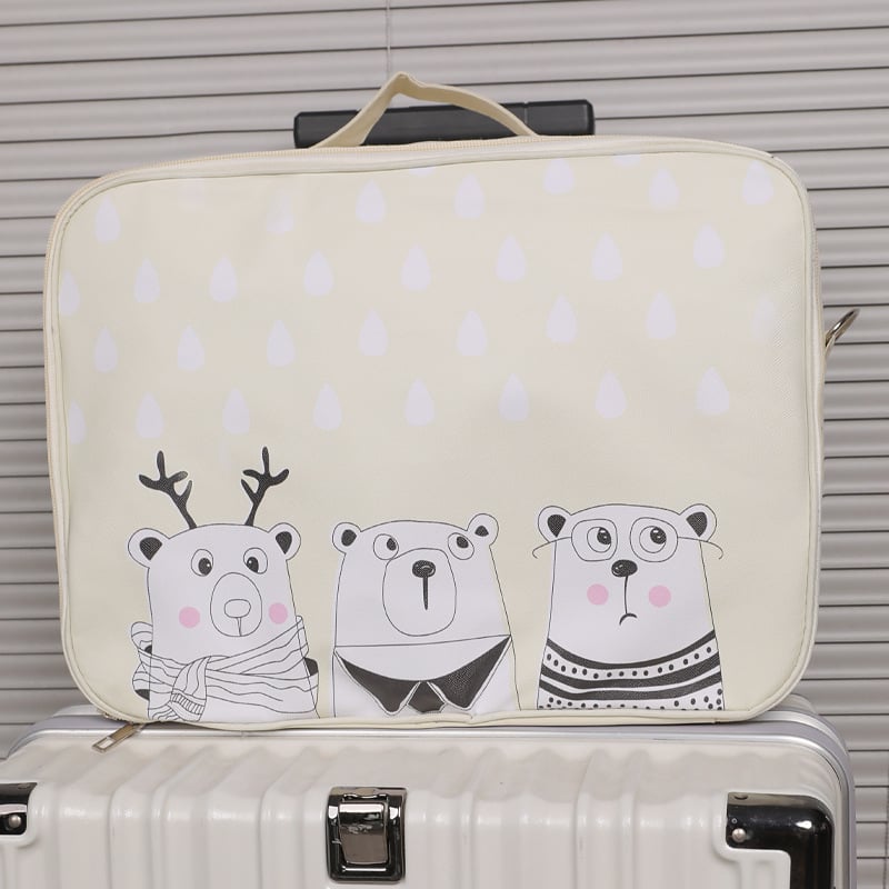 Τσάντα αποθήκευσης ταξιδιού σε κυβικό σχήμα, αδιάβροχο ύφασμα Oxford, με σχέδιο καρτούν, πολυχρηστικός οργανωτής για ρούχα, είδη περιποίησης και βρώμικα ρούχα