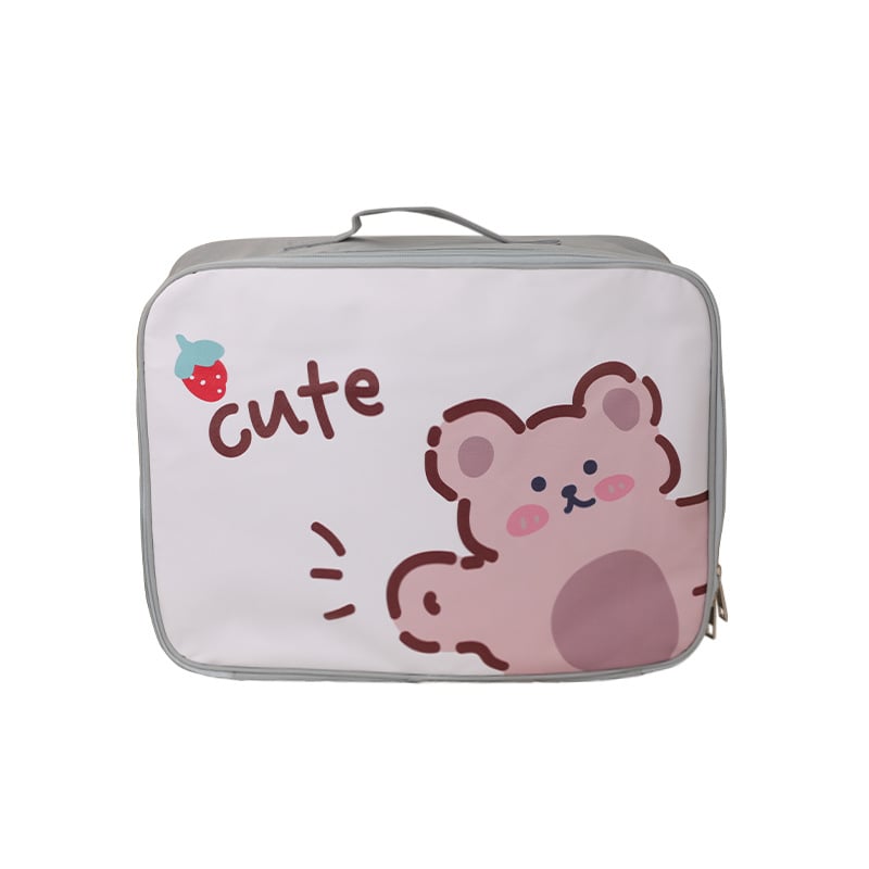 Τσάντα αποθήκευσης ταξιδιού σε κυβικό σχήμα, αδιάβροχο ύφασμα Oxford, με σχέδιο καρτούν, πολυχρηστικός οργανωτής για ρούχα, είδη περιποίησης και βρώμικα ρούχα