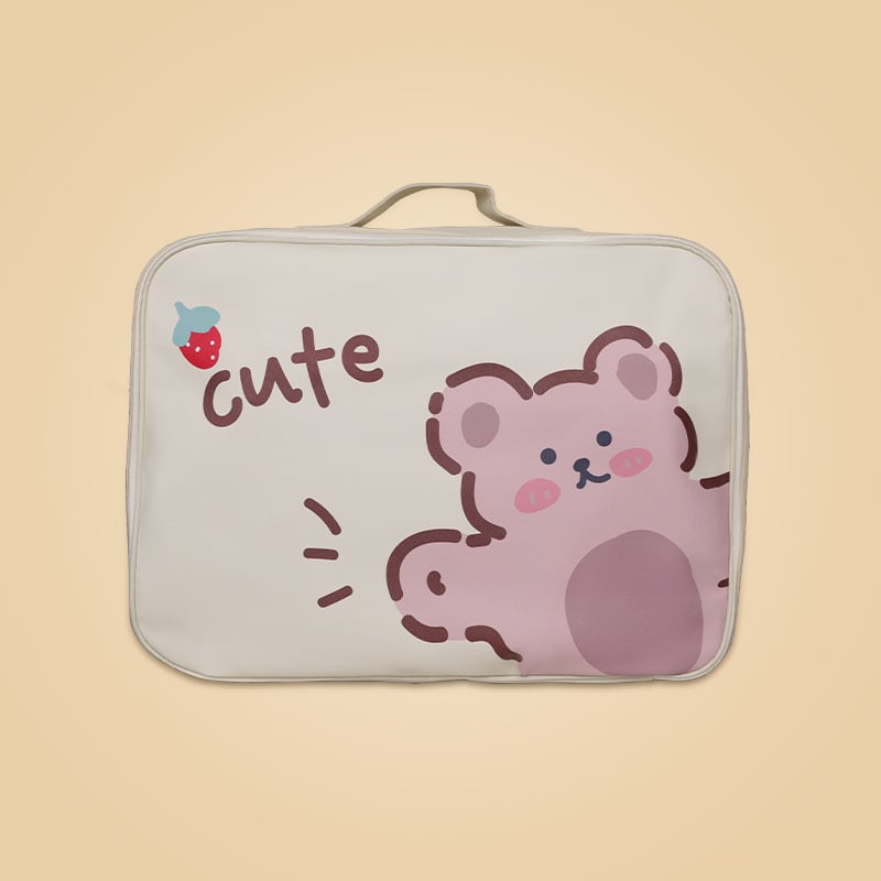 Τσάντα αποθήκευσης ταξιδιού σε κυβικό σχήμα, αδιάβροχο ύφασμα Oxford, με σχέδιο καρτούν, πολυχρηστικός οργανωτής για ρούχα, είδη περιποίησης και βρώμικα ρούχα