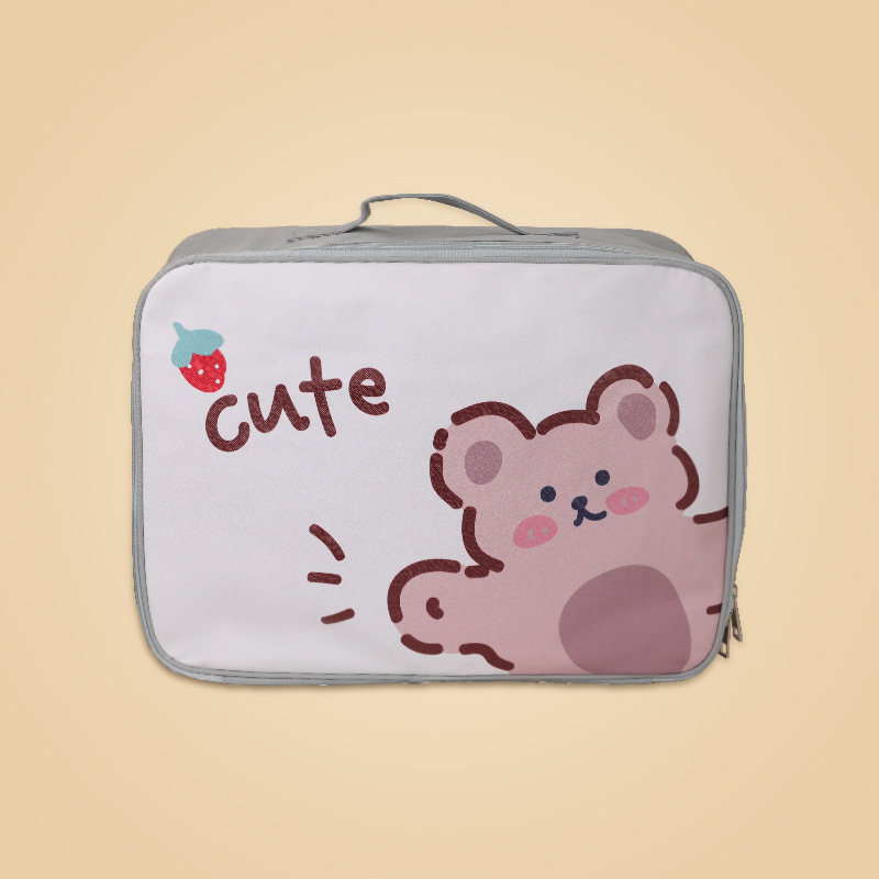 Τσάντα αποθήκευσης ταξιδιού σε κυβικό σχήμα, αδιάβροχο ύφασμα Oxford, με σχέδιο καρτούν, πολυχρηστικός οργανωτής για ρούχα, είδη περιποίησης και βρώμικα ρούχα