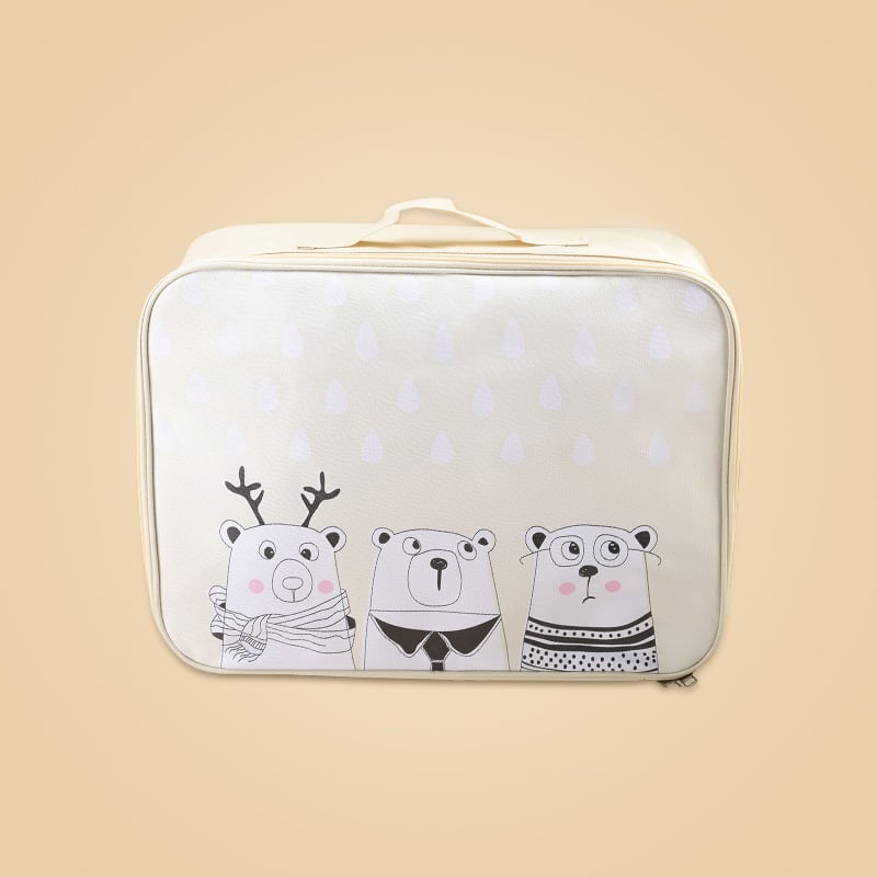 Τσάντα αποθήκευσης ταξιδιού σε κυβικό σχήμα, αδιάβροχο ύφασμα Oxford, με σχέδιο καρτούν, πολυχρηστικός οργανωτής για ρούχα, είδη περιποίησης και βρώμικα ρούχα