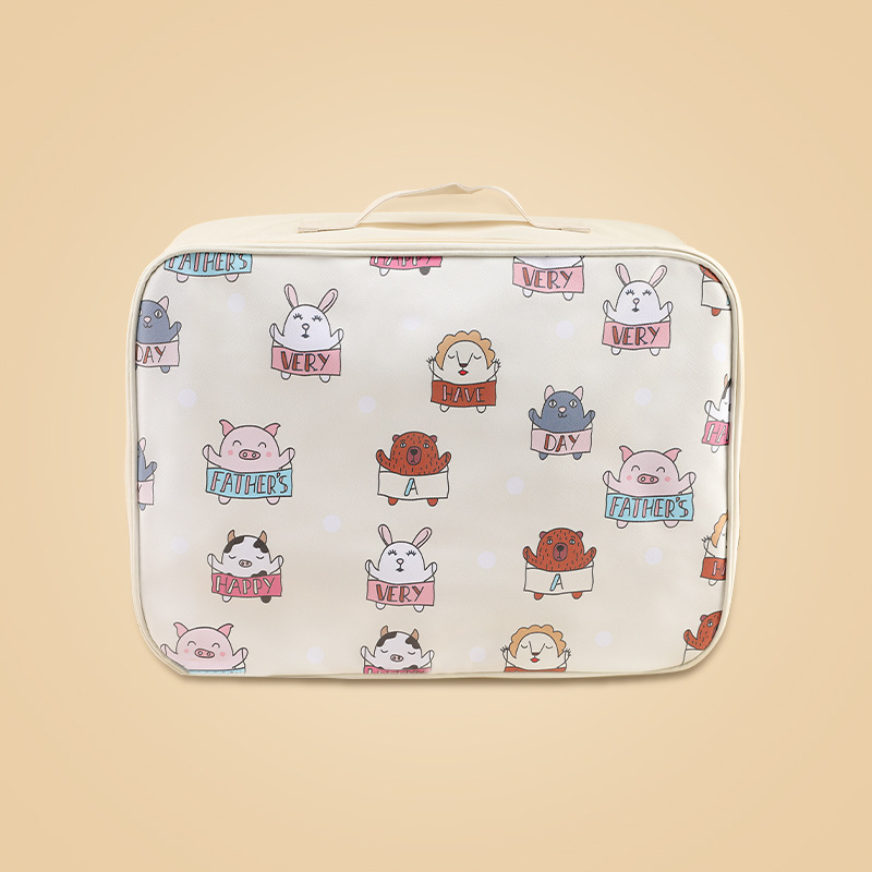 Τσάντα αποθήκευσης ταξιδιού σε κυβικό σχήμα, αδιάβροχο ύφασμα Oxford, με σχέδιο καρτούν, πολυχρηστικός οργανωτής για ρούχα, είδη περιποίησης και βρώμικα ρούχα