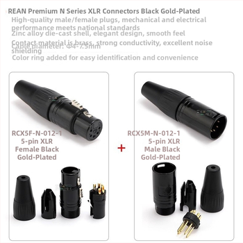 REAN DMX512 XLR signalni kabel, 5-pin na 3-pin, muški na ženski konektor, za osvjetljenje pozornice