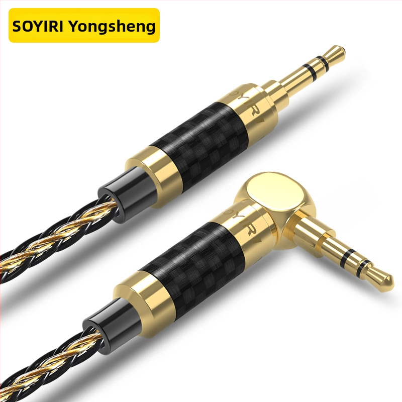 SOYIRI AUX kabel 3.5mm muški-muški za računala i auto audio, model YS-X21, zlatno premazivanje, jezgro bakra prevučeno srebrom, bakar bez kisika, ROHS potvrda