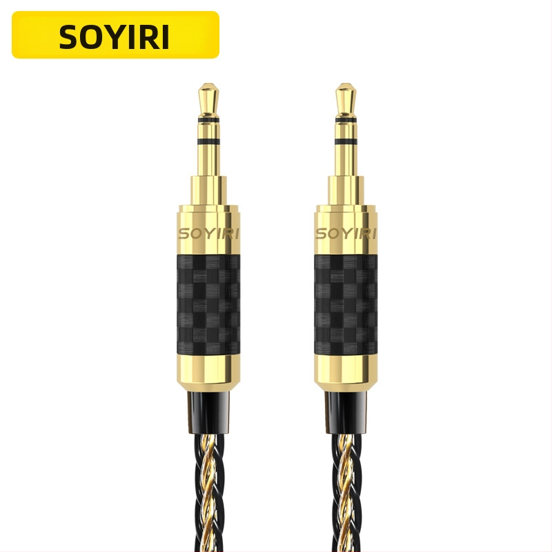 SOYIRI AUX kabel 3.5mm muški-muški za računala i auto audio, model YS-X21, zlatno premazivanje, jezgro bakra prevučeno srebrom, bakar bez kisika, ROHS potvrda