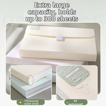 Guigu A4 Pārvadājamais daudzslāņu failu organizators, 12 nodalījumi, PP materiāls, 0,6 mm biezums