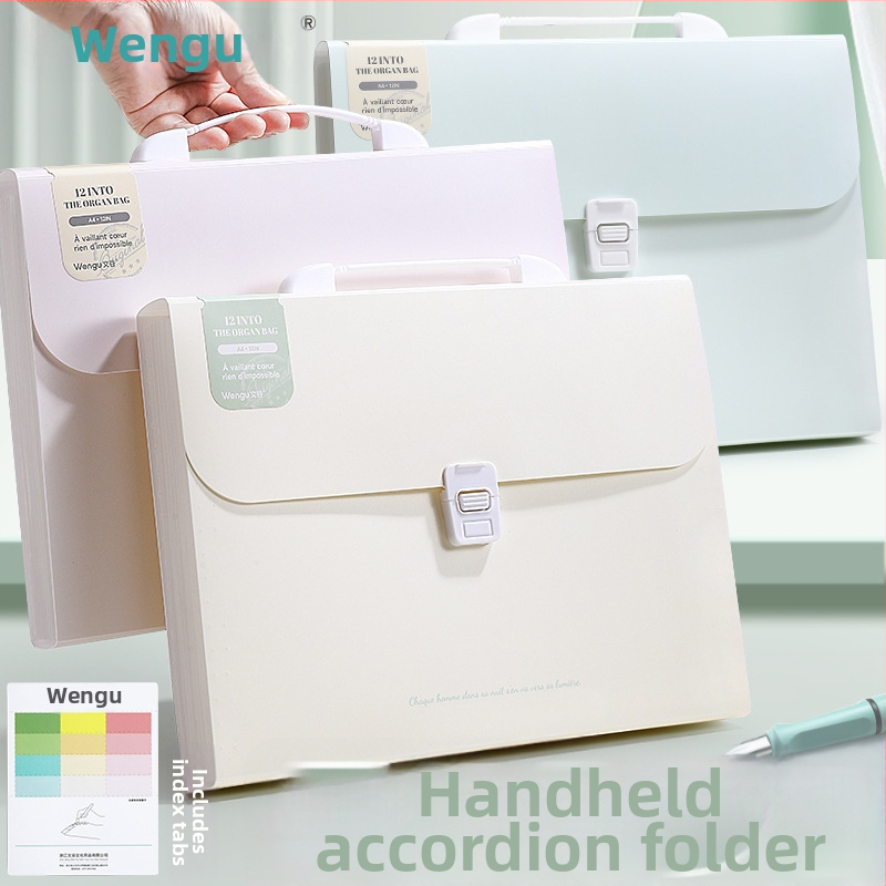 Guigu A4 Pārvadājamais daudzslāņu failu organizators, 12 nodalījumi, PP materiāls, 0,6 mm biezums