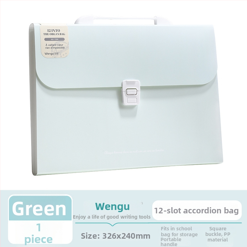 Guigu A4 Pārvadājamais daudzslāņu failu organizators, 12 nodalījumi, PP materiāls, 0,6 mm biezums