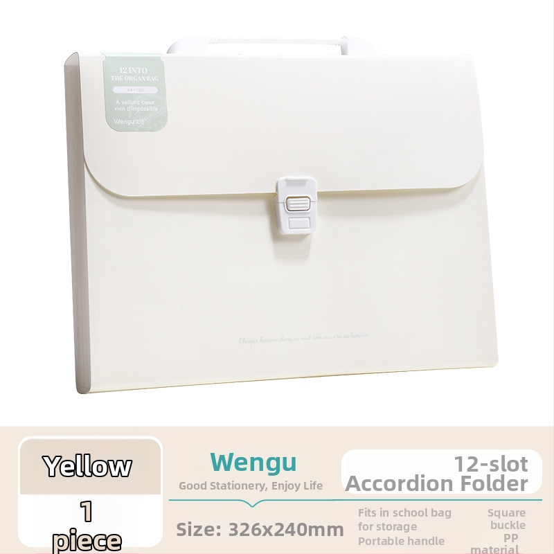 Guigu A4 Pārvadājamais daudzslāņu failu organizators, 12 nodalījumi, PP materiāls, 0,6 mm biezums