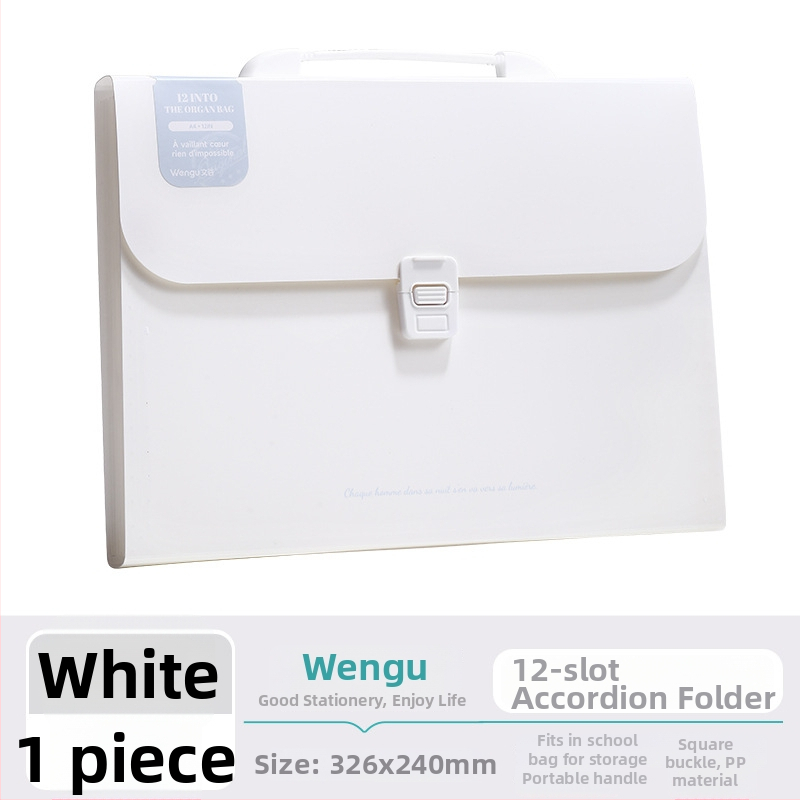 Guigu A4 Pārvadājamais daudzslāņu failu organizators, 12 nodalījumi, PP materiāls, 0,6 mm biezums